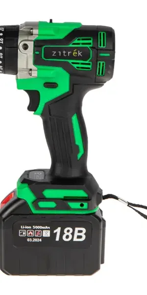 Дрель-шуруповерт аккумуляторная ударная бесщеточная Zitrek Green Impact 084-1072, 18 В Li-ion 2x5 Ач