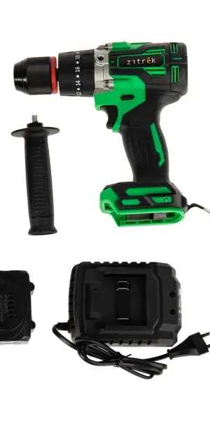 Дрель-шуруповерт аккумуляторная ударная бесщеточная Zitrek Green Impact 084-1072, 18 В Li-ion 2x5 Ач