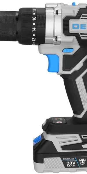 Дрель-шуруповерт аккумуляторная ударная бесщеточная Deko ZKCD20VPRO, 20 В Li-ion 2x3 Ач
