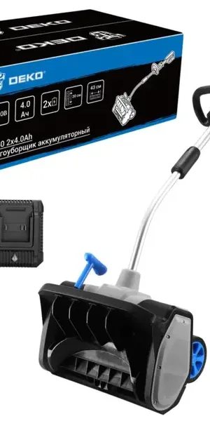 Снегоуборщик аккумуляторный DEKO Бесщёточный ST40 43 см 20 В 2x4 Ач АКБ и ЗУ в комплекте