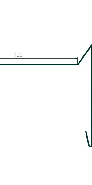Планка ветровая для мягкой кровли 110x120x2000 мм 0.4 мм RAL 7024 серый