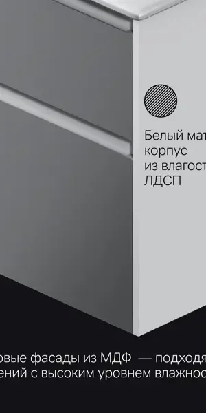 Тумба под раковину AM.PM Flash M9HFUX0802GM напольная/подвесная 80 см цвет серый матовый