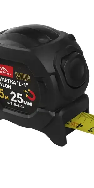 Рулетка Vertextools 3145-5-25 с магнитным наконечником и автостопом 5 м x 25 мм