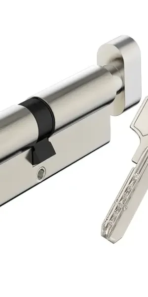 Цилиндр Standers TTAL1-4545NBCR, 45x45 мм, ключ/вертушка, цвет хром