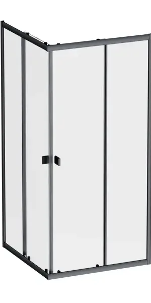 Душевой уголок AM.PM Flash W9HG-403-090-BT квадратный 90x90 см черный профиль прозрачное стекло раздвижной
