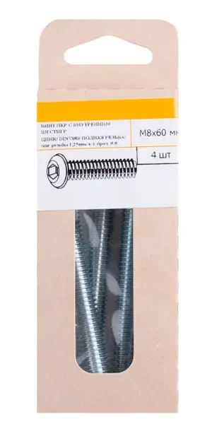 Винт DIN 7380 8x60 мм оцинкованный 4 шт.