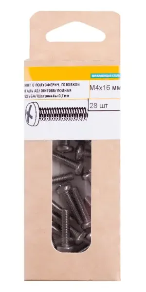 Винт DIN 7985 4x16 мм 28 шт.