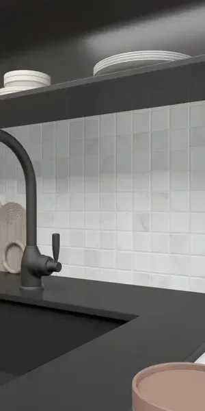 Мозаика мраморная Kreaforta белый 306x306x6 мм