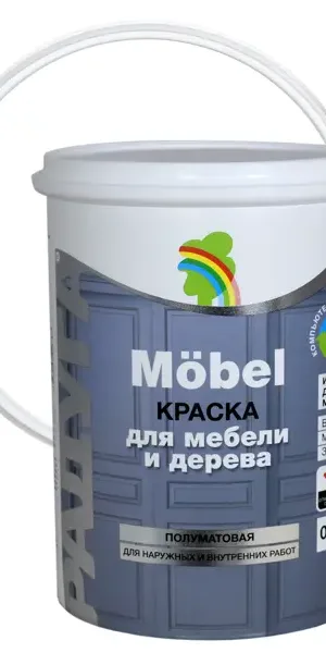 Краска ВД-АК 115 для мебели база А цвет белый 0.9 л