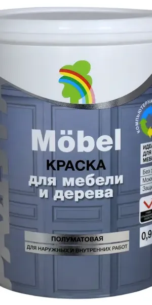 Краска ВД-АК 115 для мебели база А цвет белый 0.9 л