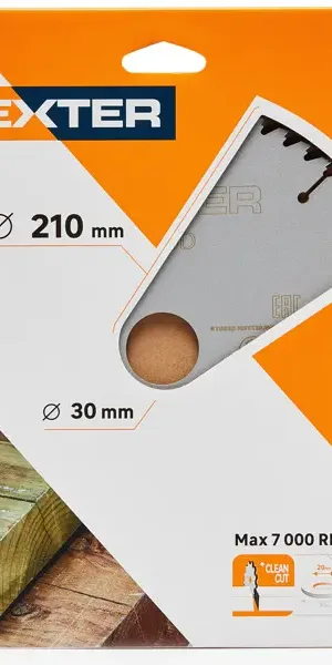 Диск пильный по дереву Dexter FD-E032103060T 60Т 210x30x1.5 мм, кольца: 20 и 25.4