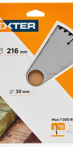 Диск пильный по дереву Dexter FD-E032163060T 60Т 216x30x1.5 мм, кольца: 20 и 25.4