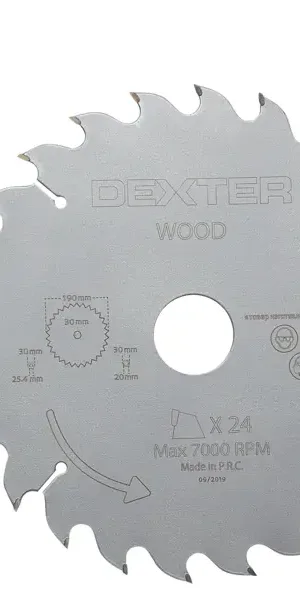 Диск пильный по дереву Dexter FD-E031903024T 24Т 190x30x1.2 мм, кольца: 20 и 25.4