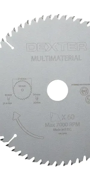 Диск пильный универсальный Dexter FD-E052163060T 60Т 216x30x1.5 мм, кольца: 20 и 25.4
