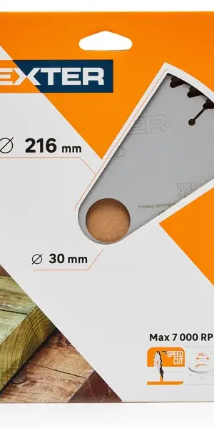 Диск пильный по дереву Dexter FD-E032163048T 48Т 216x30x1.5 мм, кольца: 20 и 25.4