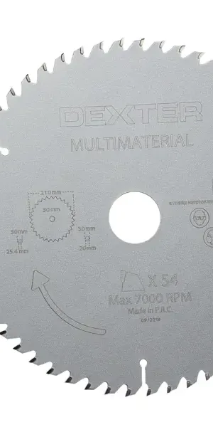 Диск пильный универсальный Dexter FD-E052103054T 54Т 210x30x1.5 мм, кольца: 20 и 25.4