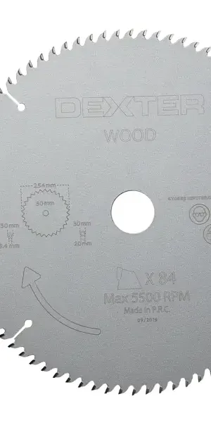 Диск пильный по дереву Dexter FD-E032543084T 84Т 254x30x2 мм, кольца: 20 и 25.4