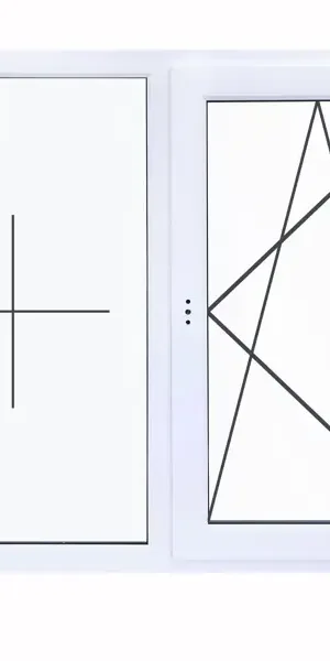 Окно пластиковое ПВХ VEKA двустворчатое 1270x1200 мм (ВxШ) однокамерный стеклопакет белый/белый