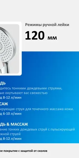 Набор для душа Esko Lavin SHS05 3 режима цвет хром
