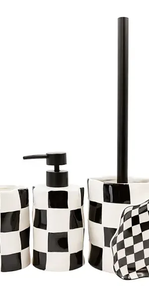 Дозатор для жидкого мыла Bath Plus Chess W-CE2023A-LD керамика цвет белые и черные квадратики