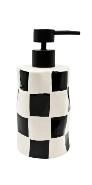 Дозатор для жидкого мыла Bath Plus Chess W-CE2023A-LD керамика цвет белые и черные квадратики