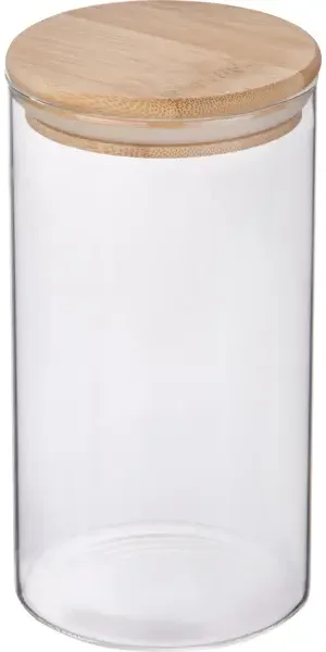 Банка для сыпучих продуктов Mallony Bambu 1.3 л стекло цвет прозрачный