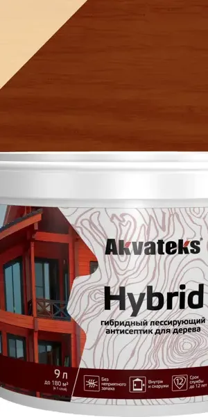 Антисептик Akvateks Hybrid гибридный лессирующий полуматовый орех 9 л