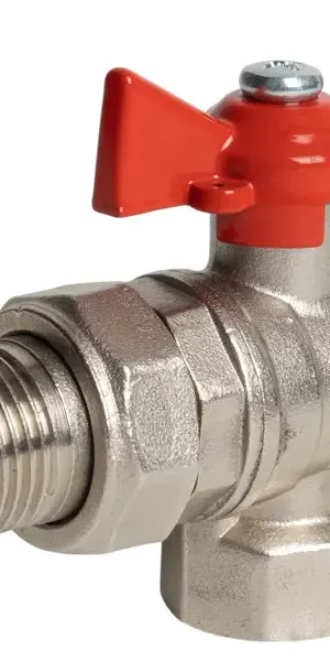 Кран шаровой с американкой угловой Monlid DN15 PN40 1/2" ВР/НР латунь ручка бабочка