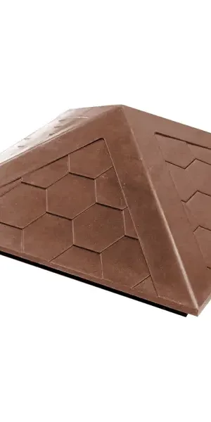 Колпак на заборный столб ППК 390x390x43 мм 1.5 кирпича цвет коричневый