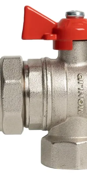 Кран шаровой с американкой угловой Monlid DN20 PN40 3/4" латунь ручка бабочка