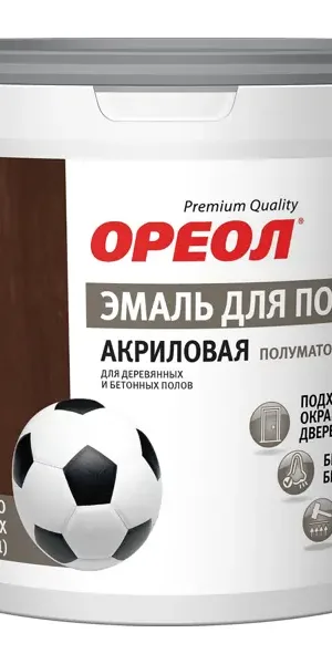Эмаль акриловая для пола Ореол полуматовая цвет красно-коричневый 2.3 кг