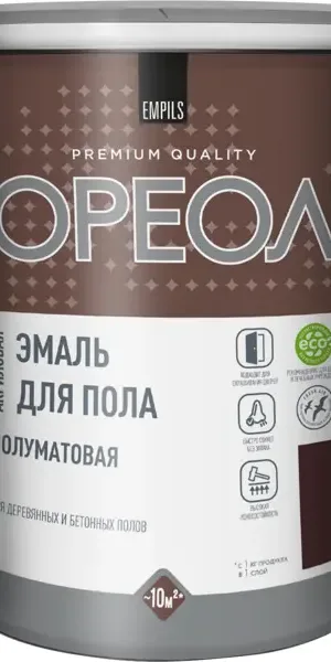 Эмаль акриловая для пола Ореол полуматовая цвет венге 0.9 кг