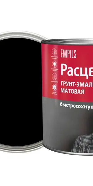 Грунт-эмаль по ржавчине 3 в 1 Расцвет быстросохнущая цвет черный 2.7 кг