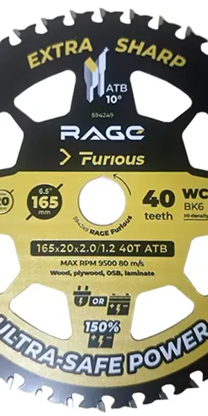 Диск пильный по дереву Rage by Vira WF Furious 594249 40T 165x20/16x1.2 мм
