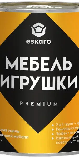 Краска для мебели и игрушек моющаяся Eskaro Toys & Furniture полуматовая цвет белый база А 0.9 л
