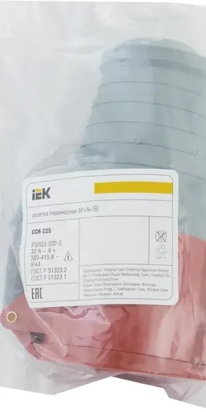 Розетка силовая переносная IEK ноль заземление 32 А 380 В