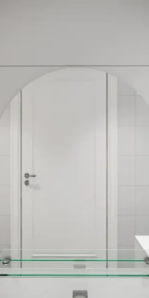 Зеркало для ванной Omega Glass NNKP211М с полкой 50x60 см арка