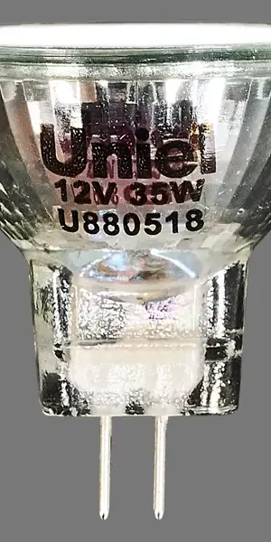 Лампа галогенная Uniel GU4 35 Вт 12 В свет тёплый белый