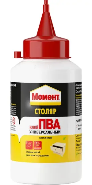 Клей универсальный ПВА Момент Столяр 250 г цвет белый