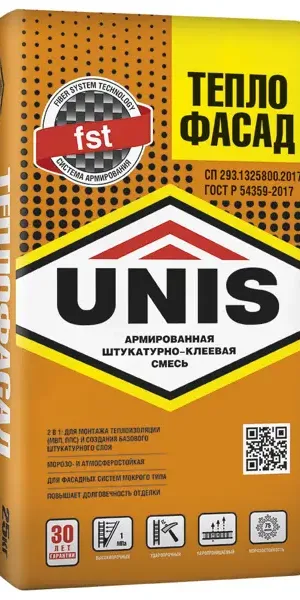 Штукатурно-клеевая смесь для теплоизоляции Unis Теплофасад 25 кг