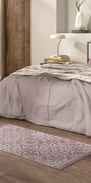 Коврик декоративный хлопок Inspire Lesia 60x120 см цвет розовый