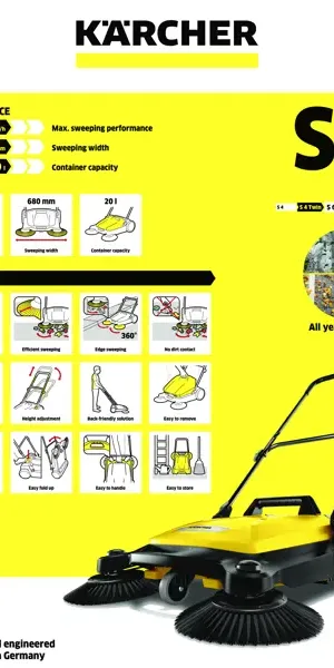 Подметальная машина механическая Karcher S 4 Twin