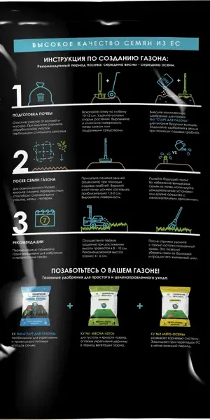 Семена газонной травы "Райграс 100%" 2 кг