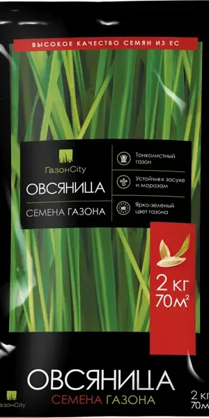 Семена газонной травы "Овсяница 100%" 2 кг