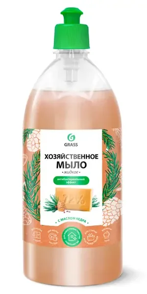 Жидкое мыло хозяйственное Grass с маслом кедра 1 л