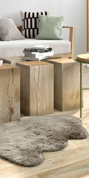 Шкура искусственная полиэстер Inspire Jade 60x90 см цвет бежевый