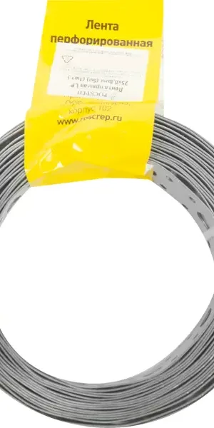 Перфорированная лента прямая LP 25x0.8 5 м оцинкованная сталь цвет серый