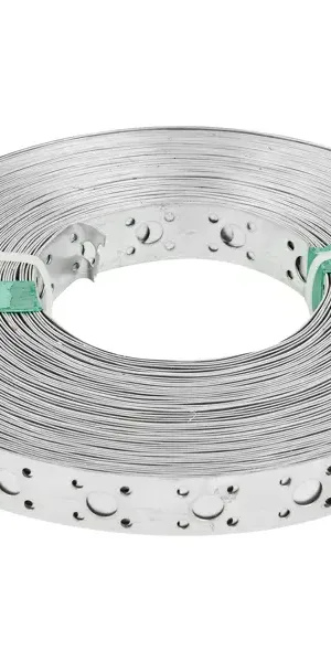 Перфорированная лента прямая LP 20x0.8 25 м оцинкованная сталь цвет серый