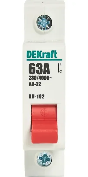 Выключатель-разъединитель Dekraft ВН-102 63 А 1P 63 А 17003DEK