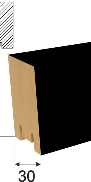 Рейка Ривьера 40x30x2700 мм МДФ цвет Black Edition